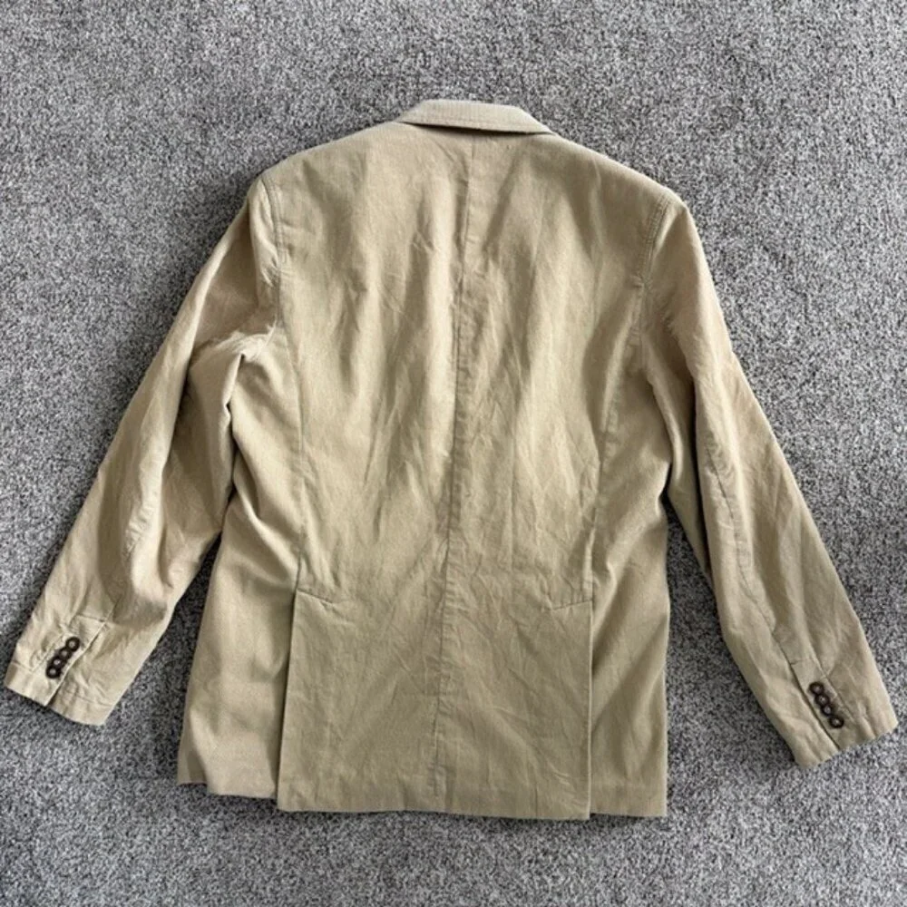 MARC ECKO Khaki Tan Cotton Corduroy Blazer Jacket Large - Picture 11 of 16
